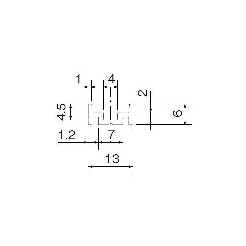 アルミ 直立単線下レール シルバー(B) 1820 商品画像2