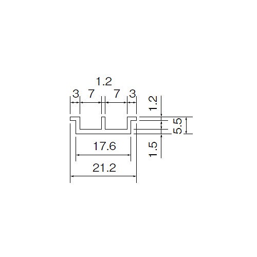 アルミ 5㍉家具堀込下レール シルバー(C) 1820 商品画像2