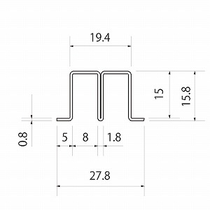 真鍮 1号 6㍉上レール #400 2000 商品画像2
