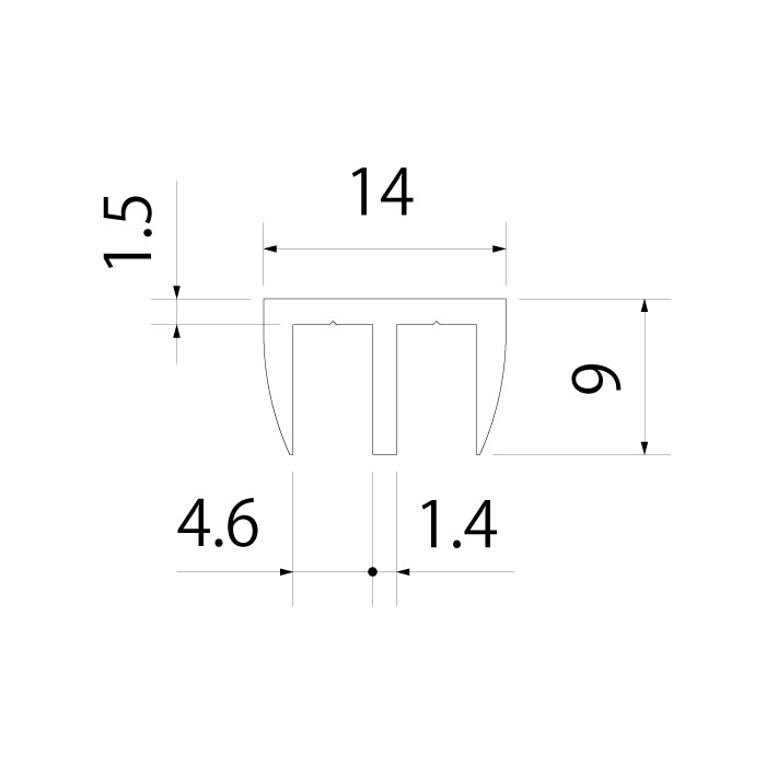 ビニール 面打上レール 白 3x2000 商品画像2