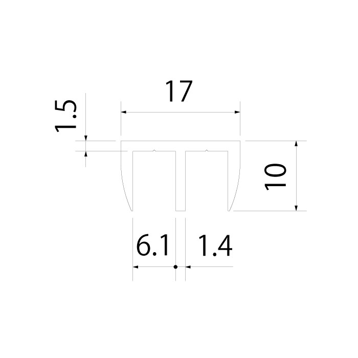 ビニール 面打上レール 白 5x2000 商品画像2